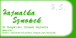 hajnalka sznopek business card